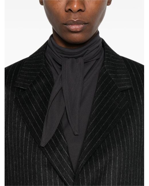 Barena Black Pinstripe-Pattern Notched-Lapels Jacket