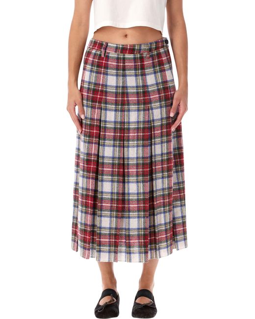 MM6 by Maison Margiela Red Tartan Skirt