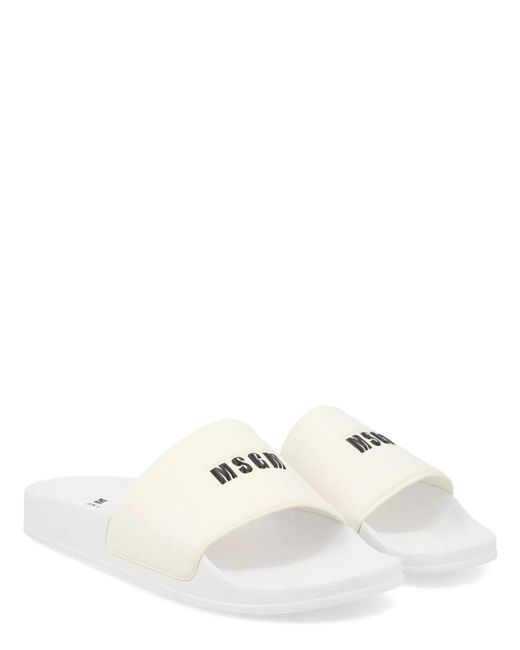 MSGM White Pvc Sandals for men
