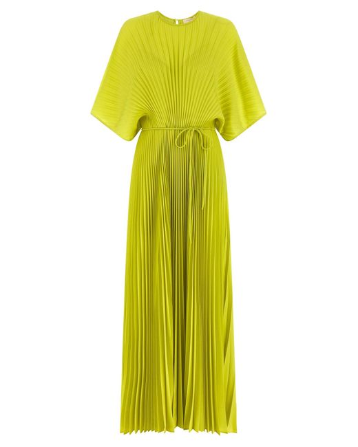 Twinset Yellow Pleated Dress