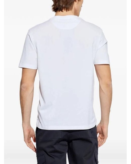 Etro White Floral-Print Cotton T-Shirt for men