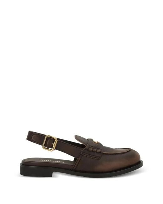 Miu Miu White Ebano Slingback Loafer