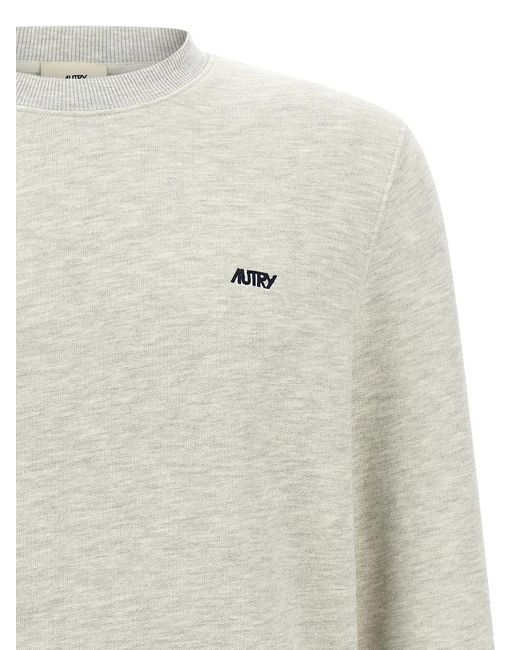 Autry White Logo Embroidery Sweatshirt for men