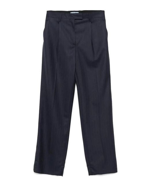 Prada Blue Pinstriped Pants