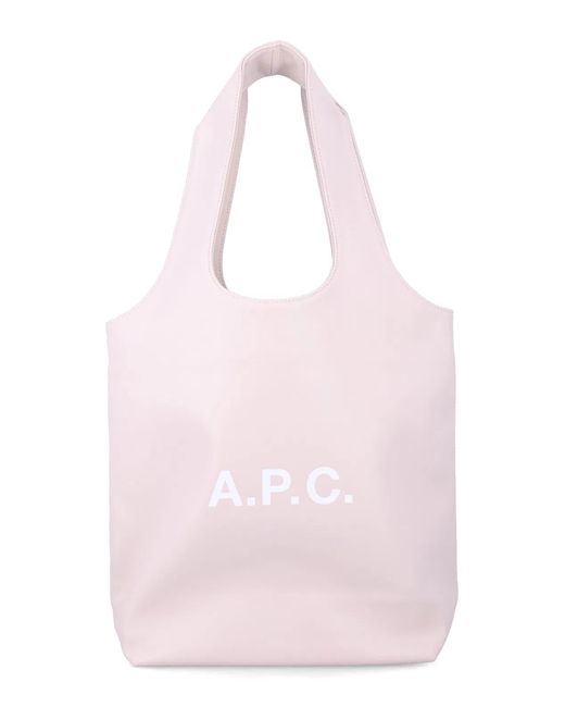 A.P.C. Pink Ninon Small Faux Leather Tote
