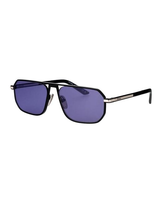Prada Blue Matte Metal Sunglasses
