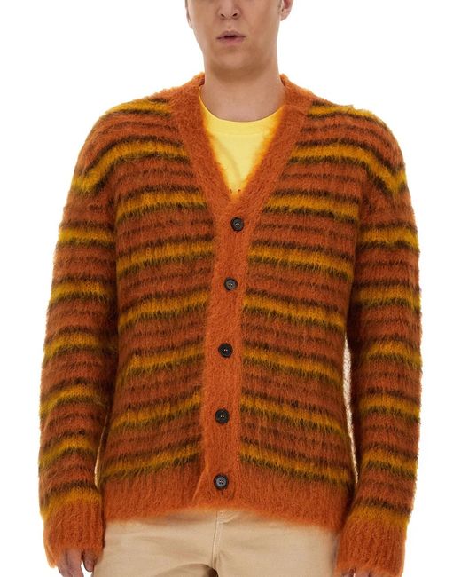 Marni Brown V-Neck Cardigan for men