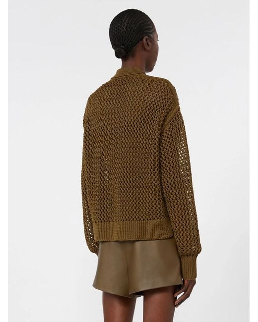 Max Mara Green Cotton Cordon Cardigan