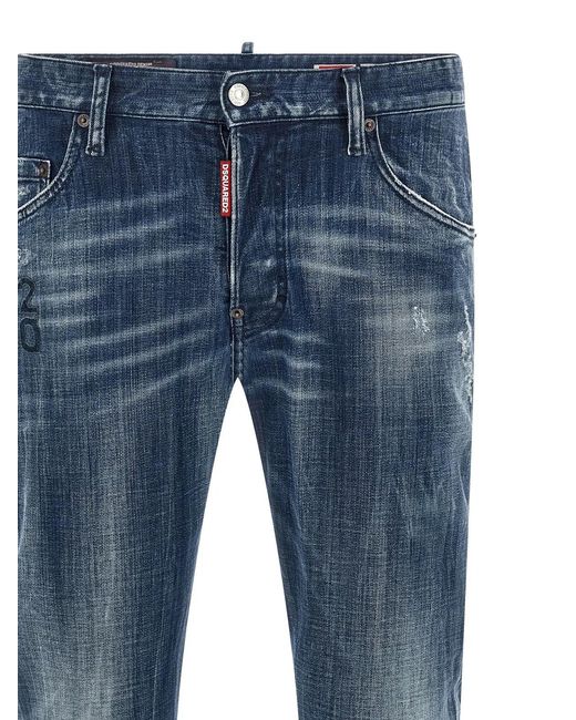 DSquared² Blue Cotton Relaxed Fit Jeans for men