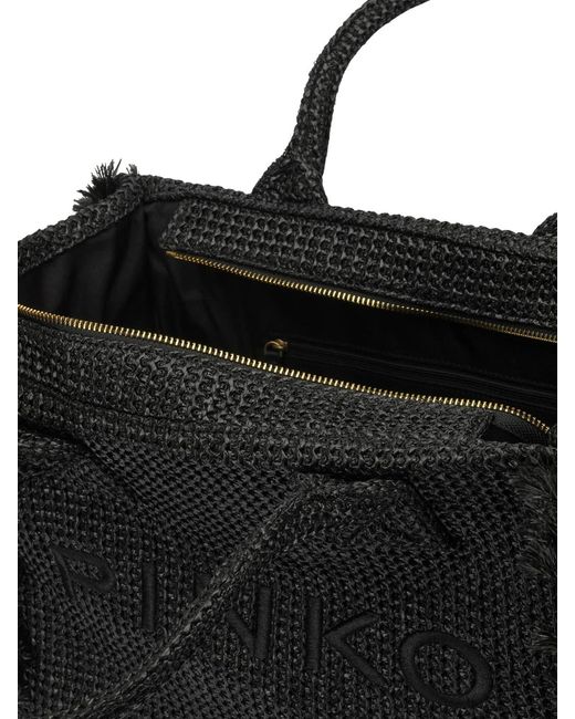 Pinko Black Polypropylene Polyester Polyester Cotton Polyamide Polyurethane Polyester Handbag