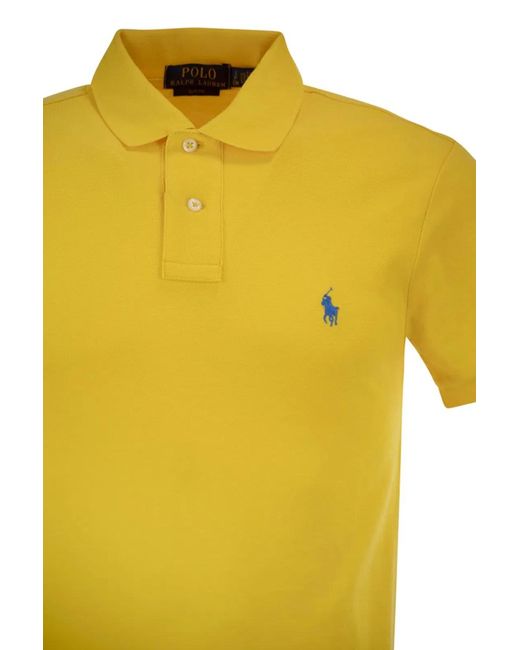 Polo Ralph Lauren Yellow Slim Fit Mesh Polo Shirt for men