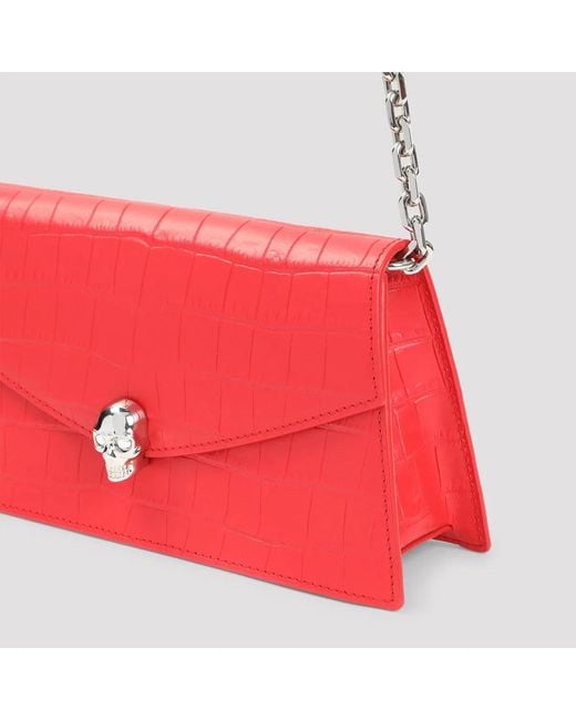 McQueen Red Pop Skull Mini Bag