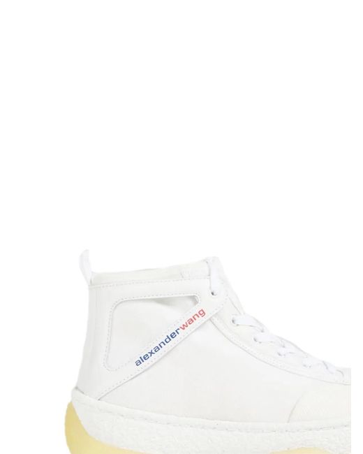 Alexander Wang White A1 Logo Mid-Top Sneakers