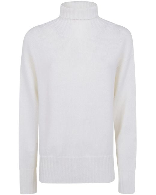 Drumohr White Turtle Neck Sweater