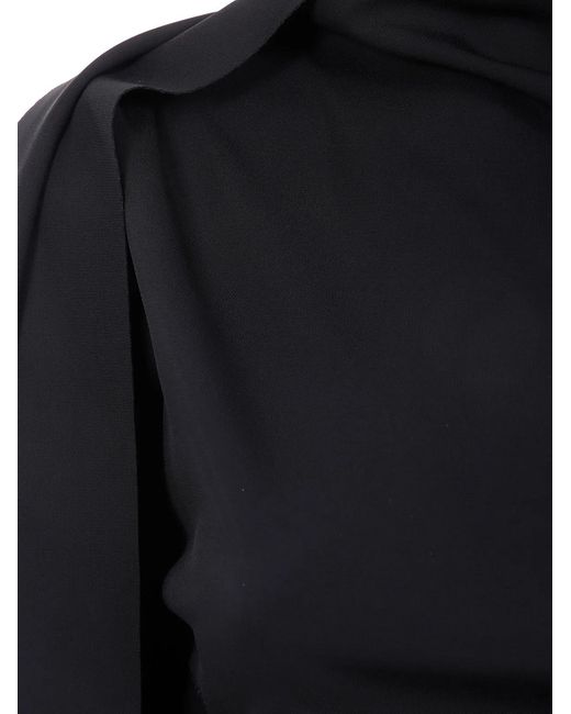 Max Mara Black Long Asymetrical "Nicchia" Dress