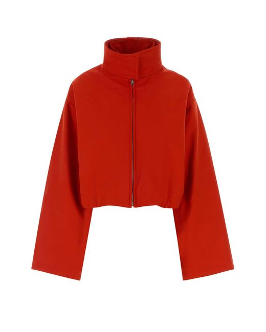 Alaïa Red Alaia Cotton Bomber Jacket