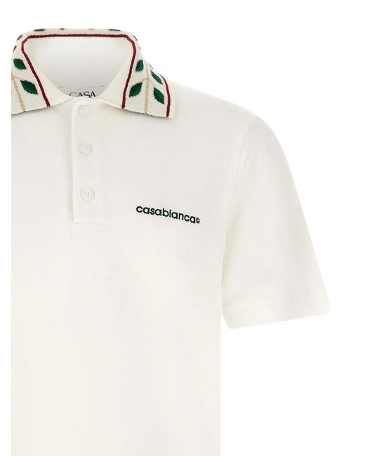 Casablanca White 'Laurel' Polo Shirt for men