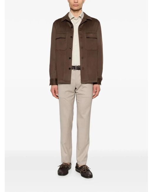 Incotex White Classic Chino Trousers for men