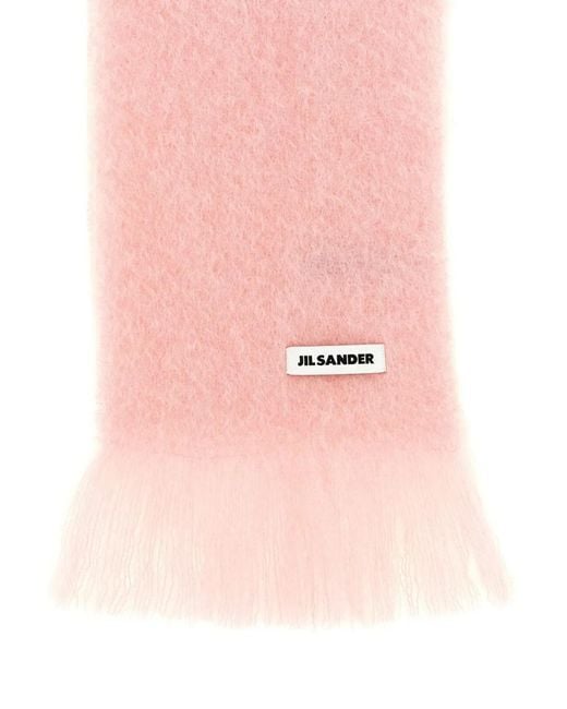 Jil Sander Pink Wool Scarf