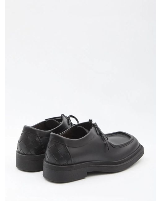 Bottega Veneta Black Ben Lace-Up Calfskin Shoes for men