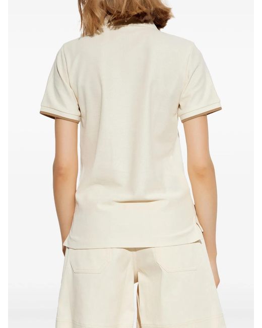 Moncler White Short-Sleeve Polo Shirt