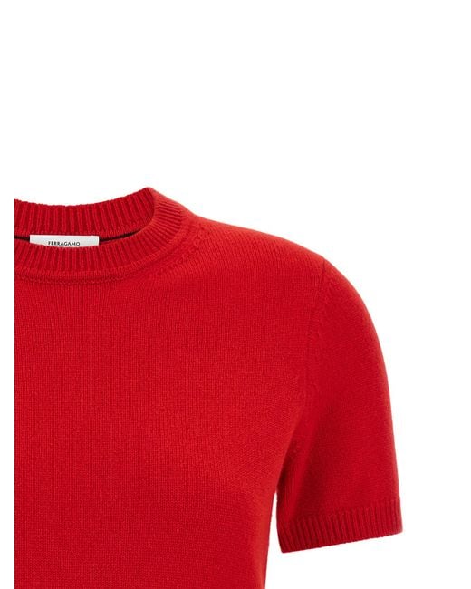 Ferragamo Red 'Gancini' Sweater