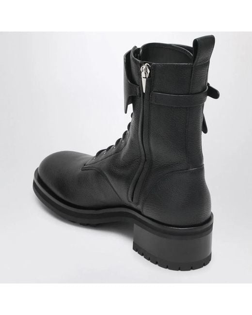 Jimmy Choo Black Rosabel Flat Leather Ankle Boots