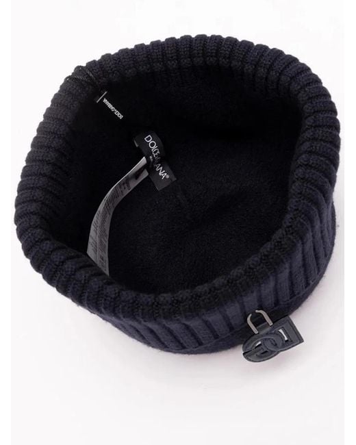 Dolce & Gabbana Blue Dolce & Gabbana Knit Cap for men