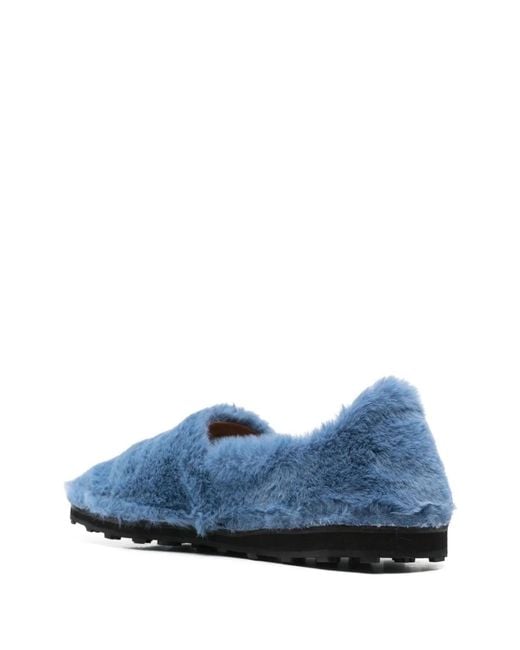 Marni Blue Faux Fur Slip-On Loafers for men