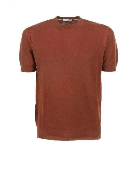 Paolo Pecora Brown Cotton T-Shirt for men