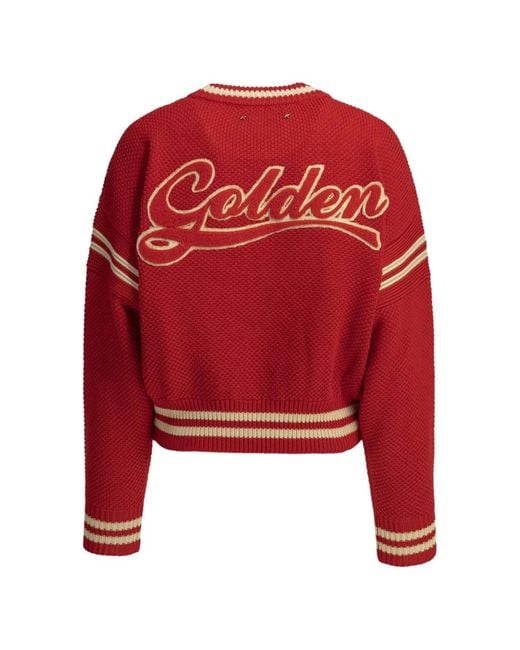 Golden Goose Deluxe Brand Red Cotton Crewneck Sweater