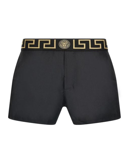Versace Gray 'Greca' Swimsuit for men