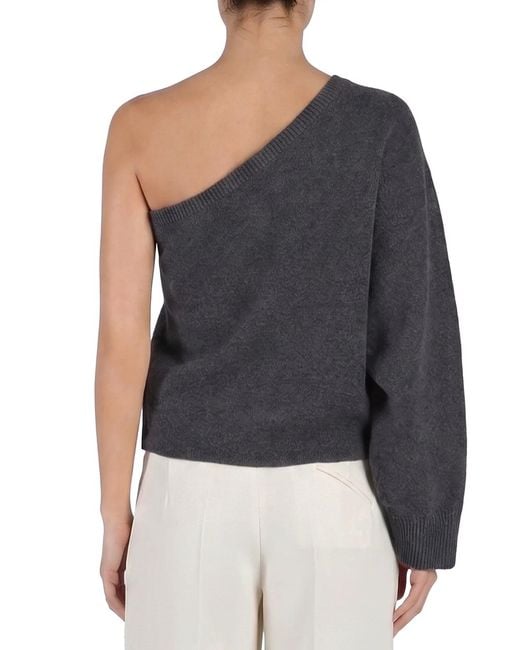 FEDERICA TOSI Blue One-Shoulder Top With Scarf Detail
