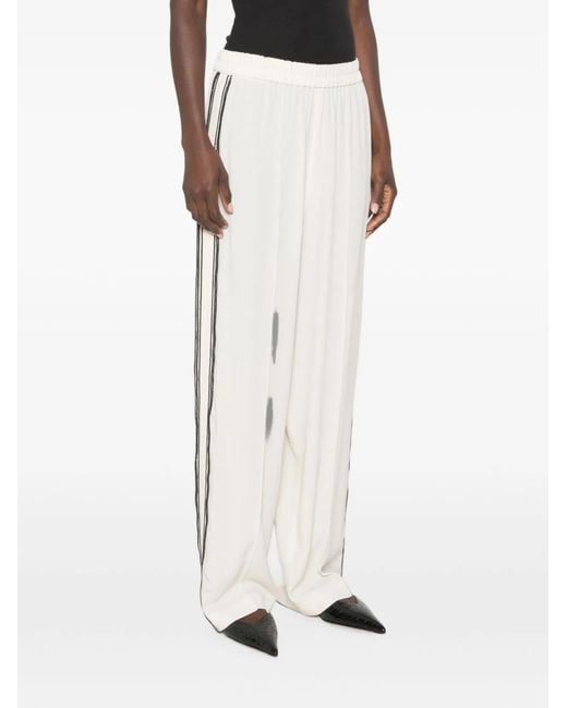 Fabiana Filippi White Silk Blend Trousers