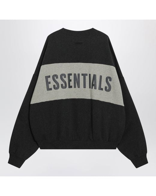 Fear Of God Black Dark Mélange Cotton Fleece Sweatshirt for men