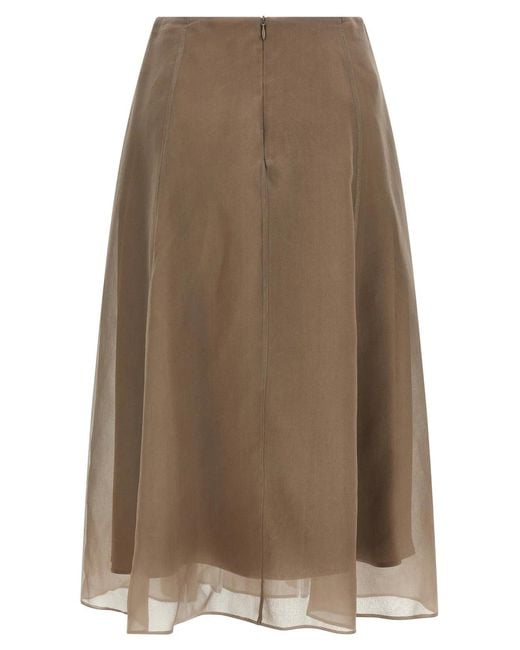 Brunello Cucinelli Brown 'Circle' Skirt
