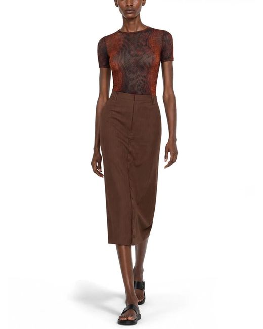 Jean Paul Gaultier Brown Gonna Midi Con Bottoni