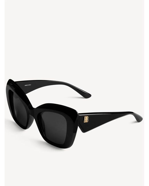 Balenciaga Black Acetate Farfalla Diva Sunglasses