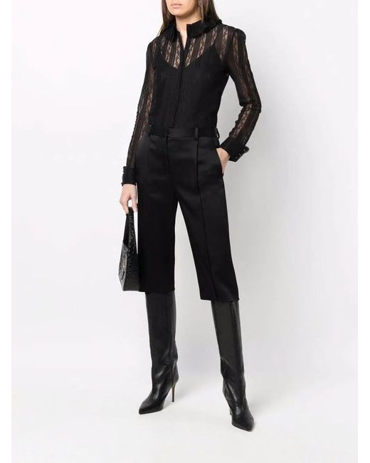 Saint Laurent Black Patchwork Cotton Shirt For