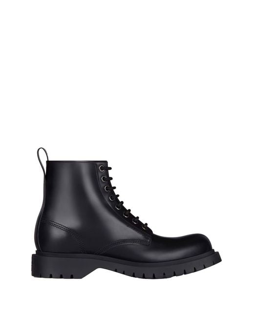 Givenchy Black Lace-Up Leather Boots for men