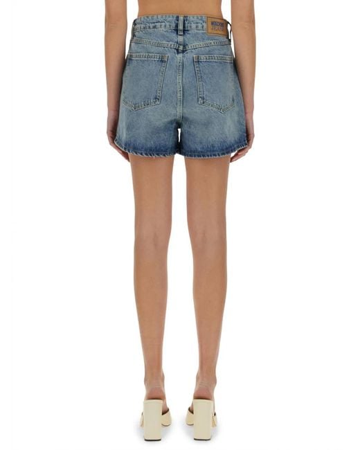 Moschino Blue Solid Shorts