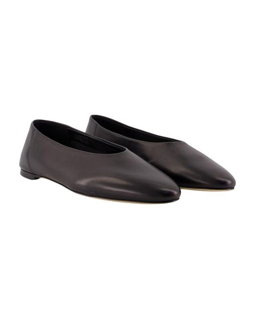 Totême  Black Slip Nappa Ballerinas