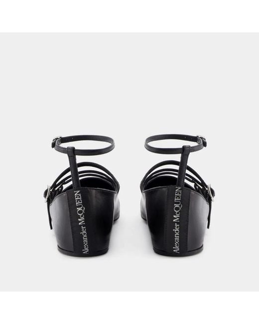McQueen Black Cage Ballerinas