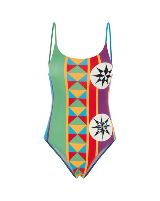 Loewe Red Paula's Ibiza Printed Stretch Nylon Paula S Ibiza Swimsuit