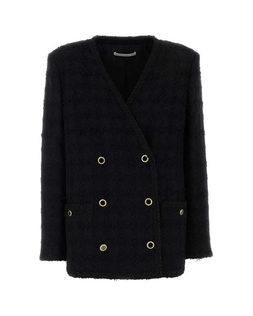 Alessandra Rich Black Boucle Blazer