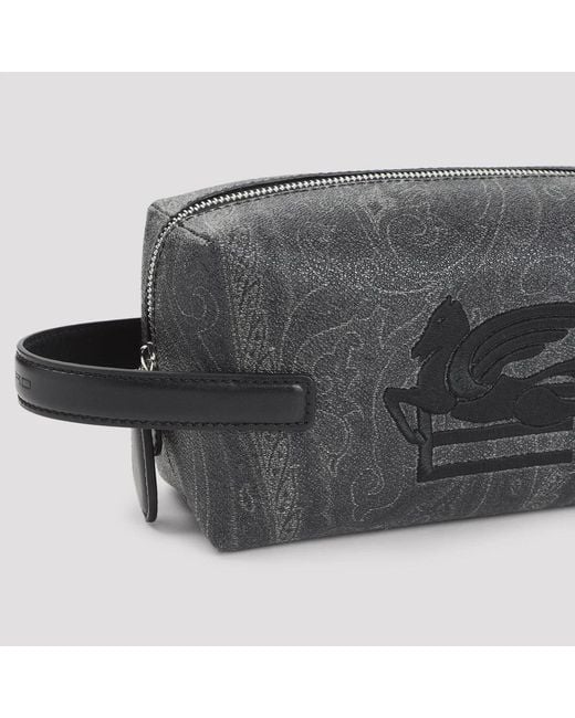 Etro Gray Leather Pouch Arnica for men