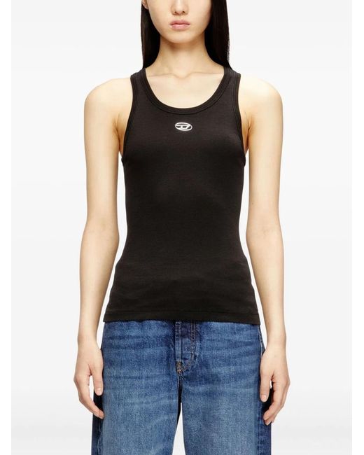 DIESEL Black Cotton Elastane T-Shirt