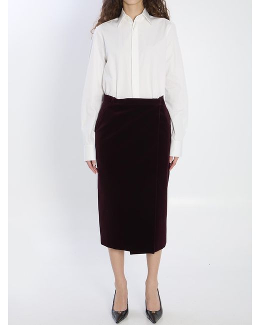 Saint Laurent Black Velvet Skirt