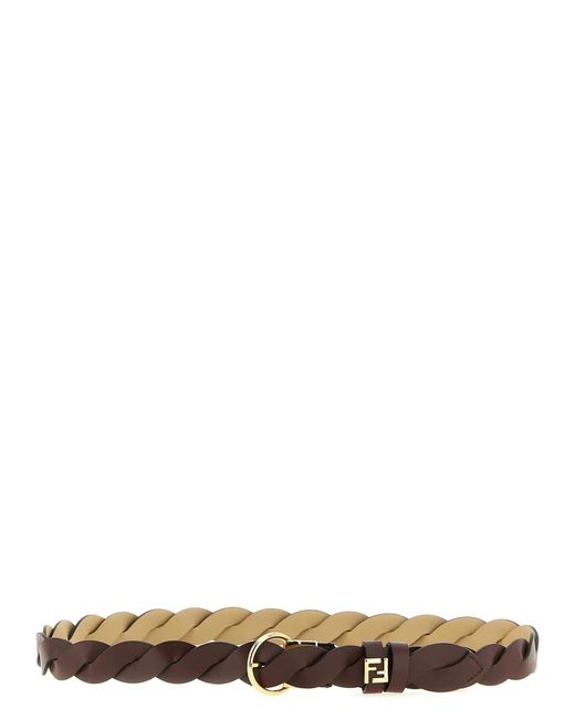 Fendi White Ff Reversible Belt