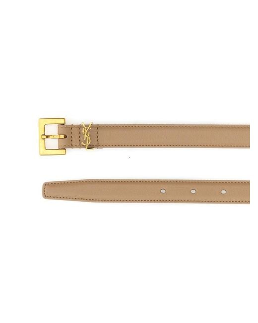 Saint Laurent White Cintura Cassandre Sottile